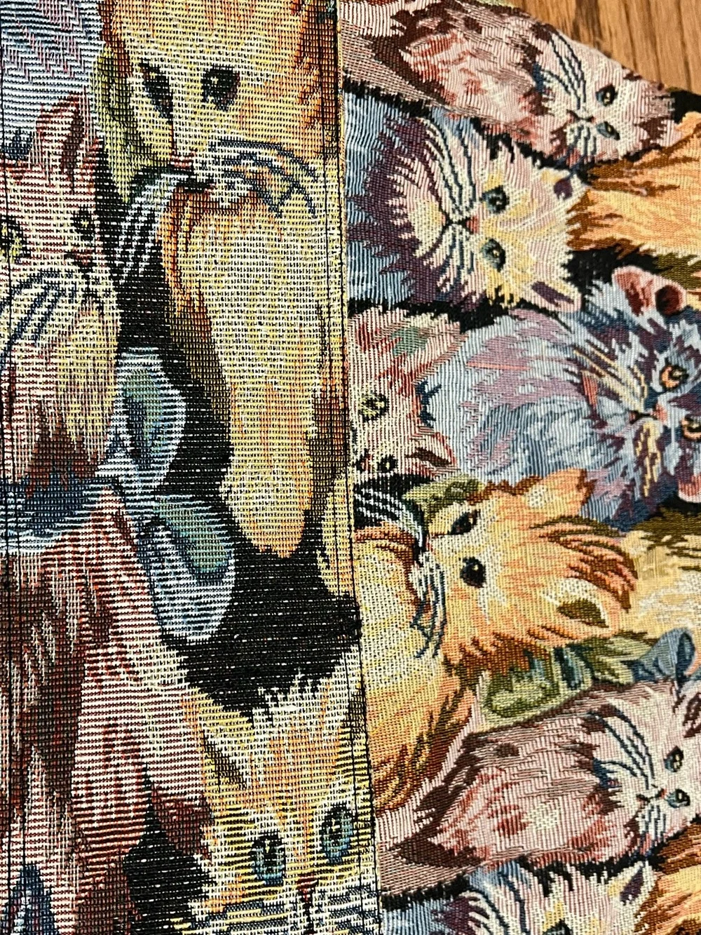 Cat Tapestry Tote Bag with Black Handles - Picture 2 of 5